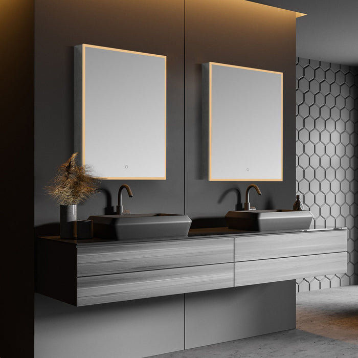 Carsoli Rectangle 24" Frameless Surface-Mount/Recessed LED Lighted Bathroom Medicine Cabinet