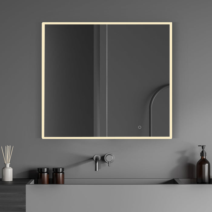 Carsoli Rectangle 36" Frameless Surface-Mount/Recessed LED Lighted Bathroom Medicine Cabinet
