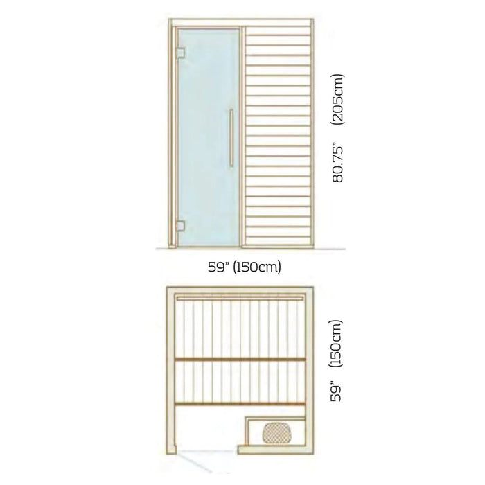 Auroom Cala 3-Person Aspen Traditional Wood Sauna