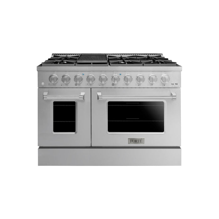 48 Inch Natural Gas, All Gas Double Oven Freestanding Range in Stainless Steel