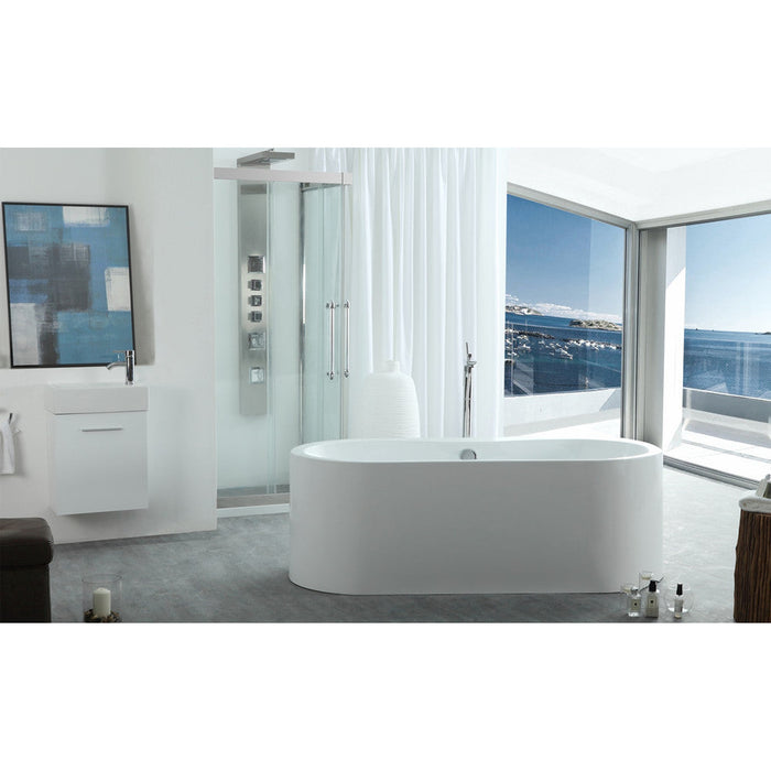 Legion Furniture 66" White Acrylic Tub - No Faucet