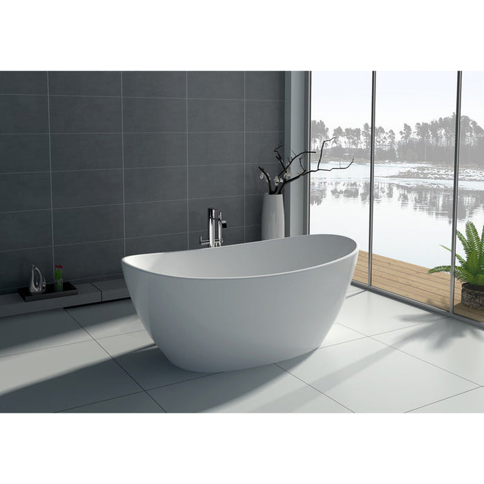 Legion Furniture 63" White Matt Solid Surface Tub - No Faucet