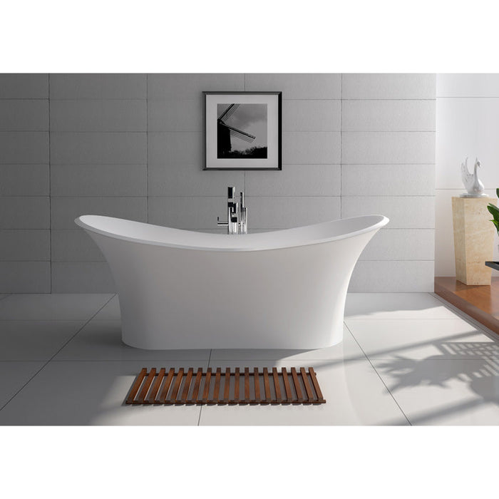 Legion Furniture 68.9" White Matt Solid Surface Tub - No Faucet