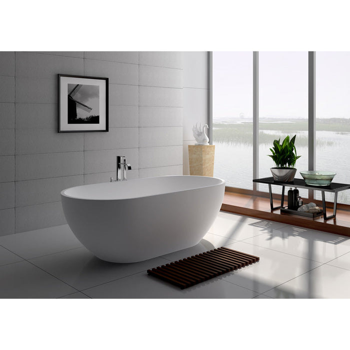 Legion Furniture 70.1" White Matt Solid Surface Tub - No Faucet