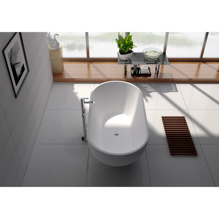 Legion Furniture 70.1" White Matt Solid Surface Tub - No Faucet
