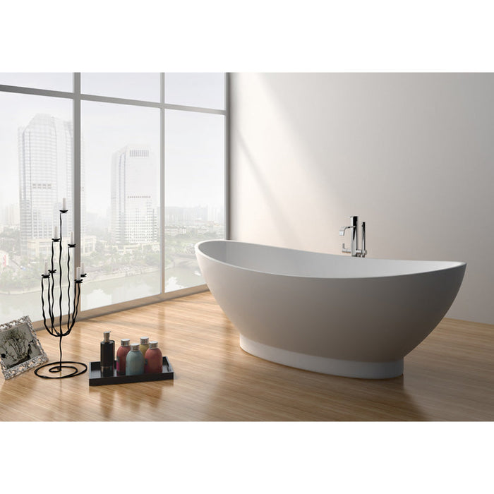 Legion Furniture 70.7" White Matt Solid Surface Tub - No Faucet