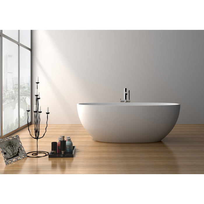 Legion Furniture 63" White Matt Solid Surface Tub - No Faucet