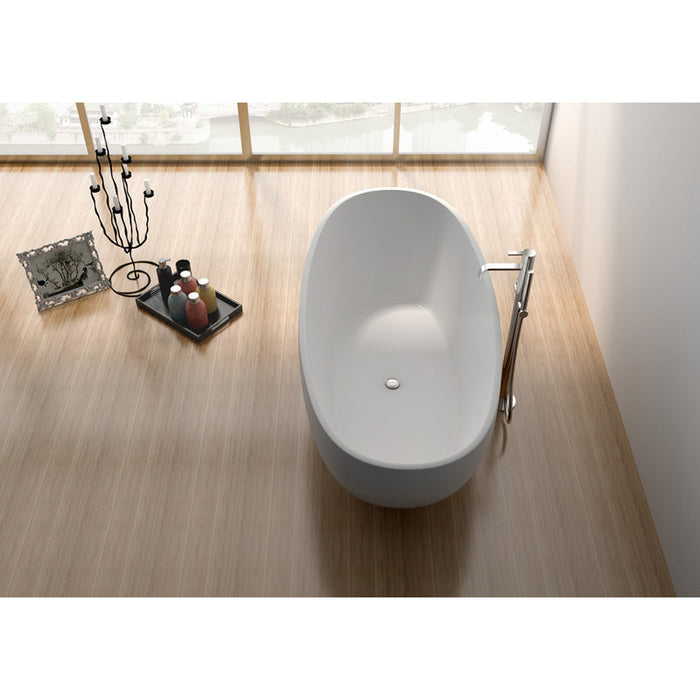 Legion Furniture 63" White Matt Solid Surface Tub - No Faucet
