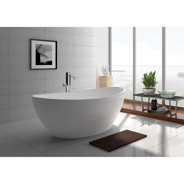 Legion Furniture 63" White Matt Solid Surface Tub - No Faucet