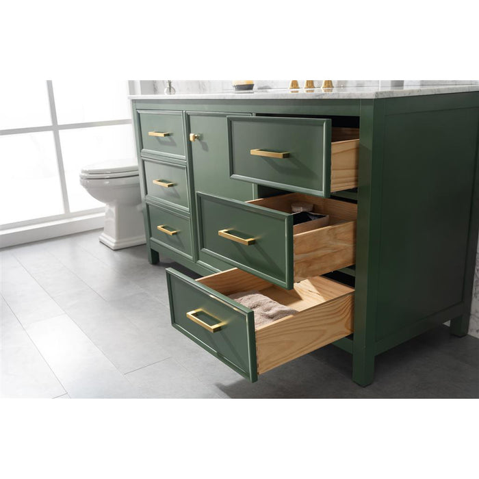 Legion Furniture 60" Vogue Green Finish Single Sink Vanity Cabinet With Carrara White Top