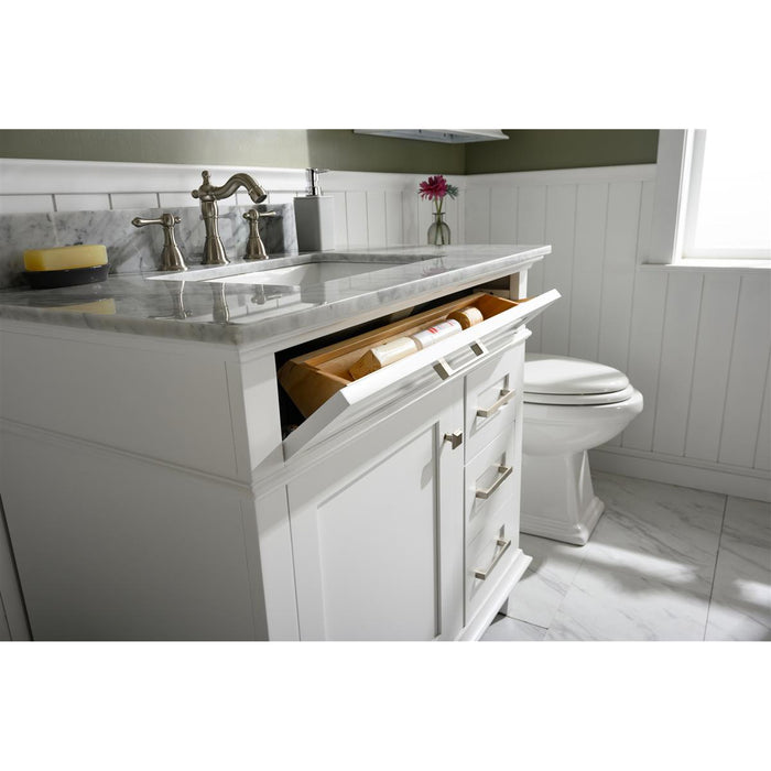 Legion Furniture WLF2236-W 36 Inch White Finish Sink Vanity Cabinet with Carrara White Top
