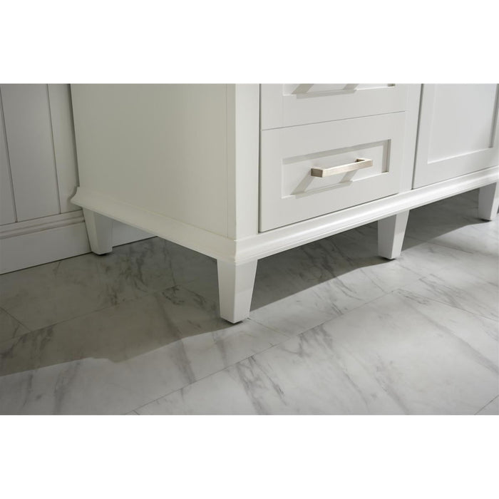 Legion Furniture 60" White Finish Single Sink Vanity Cabinet With Carrara White Top