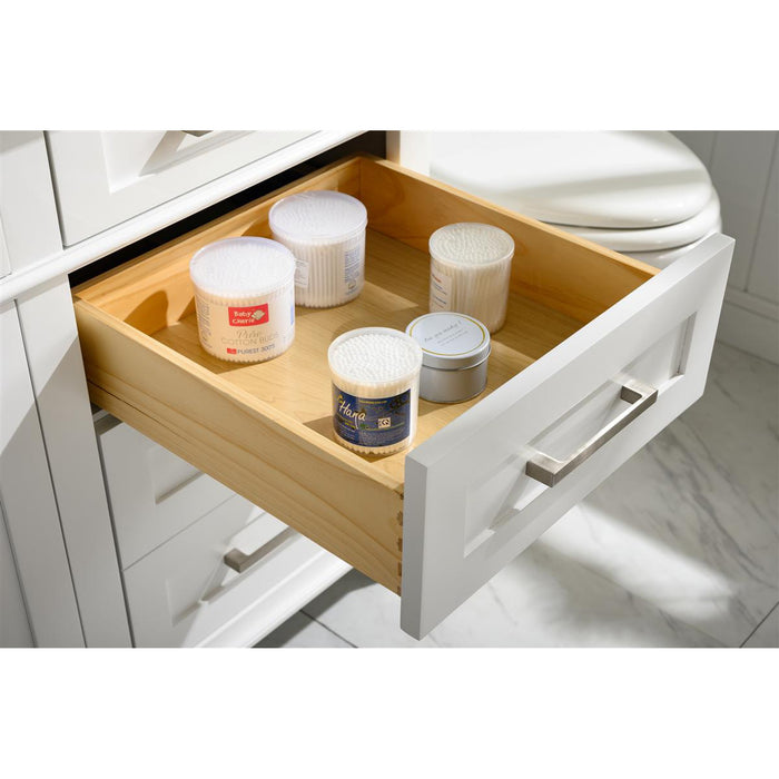 Legion Furniture 60" White Finish Single Sink Vanity Cabinet With Carrara White Top