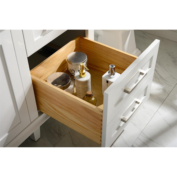 Legion Furniture 60" White Finish Single Sink Vanity Cabinet With Carrara White Top