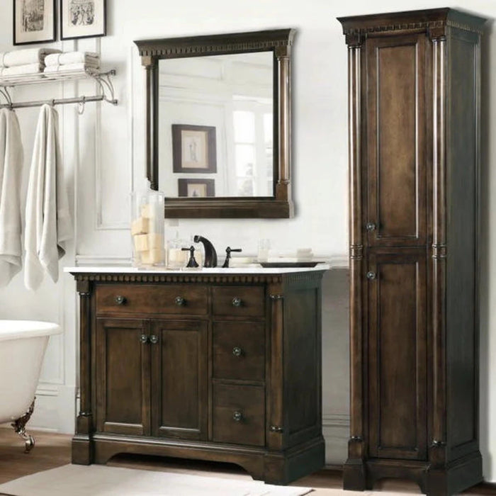 Legion Furniture WLF6036-36" 37 Inch Antique Coffee Vanity with Carrara White Top and Matching Backsplash, No Faucet