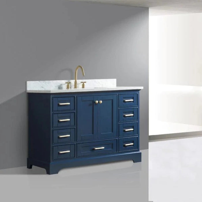 Legion Furniture WS3348-B 48 Inch Solid Wood Vanity in Blue, No Faucet
