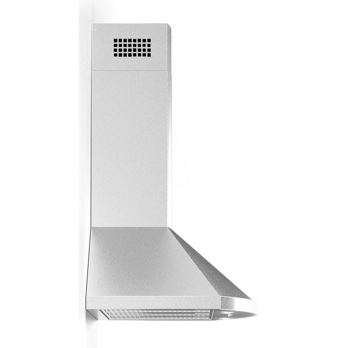 Tega Wall Mount Chimney Style Range Hood with 560 CFM 4 Fan Speeds LED Lighting Time Delay Shut Off Stainless Steel Baffle Filters in Stainless Steel