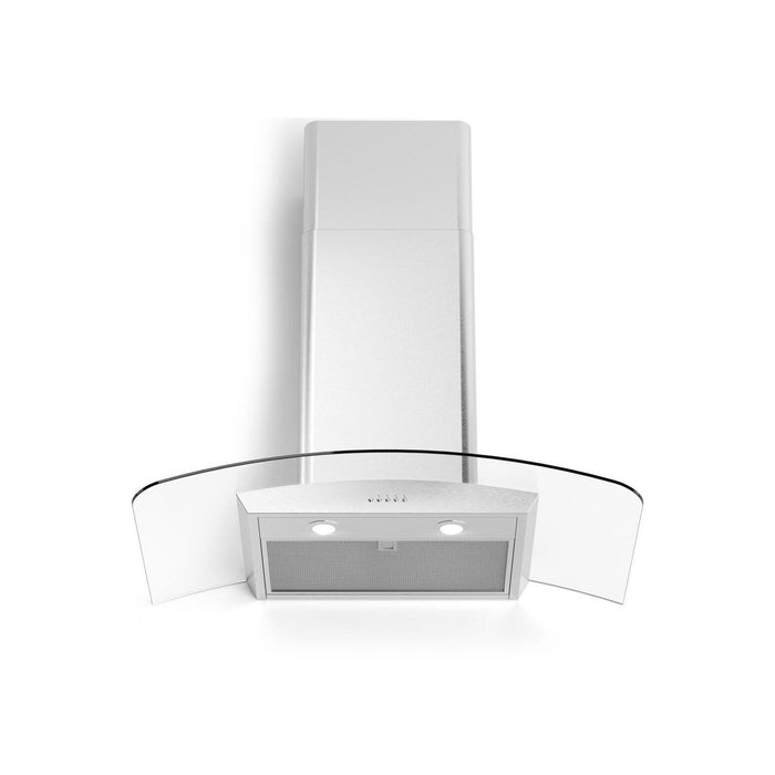 Cortivo Wall Mount Glass Canopy Range Hood with 560 CFM LED Lighting Mesh Filters in Stainless Steel