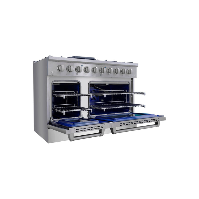 48 Inch Natural Gas, All Gas Double Oven Freestanding Range in Stainless Steel