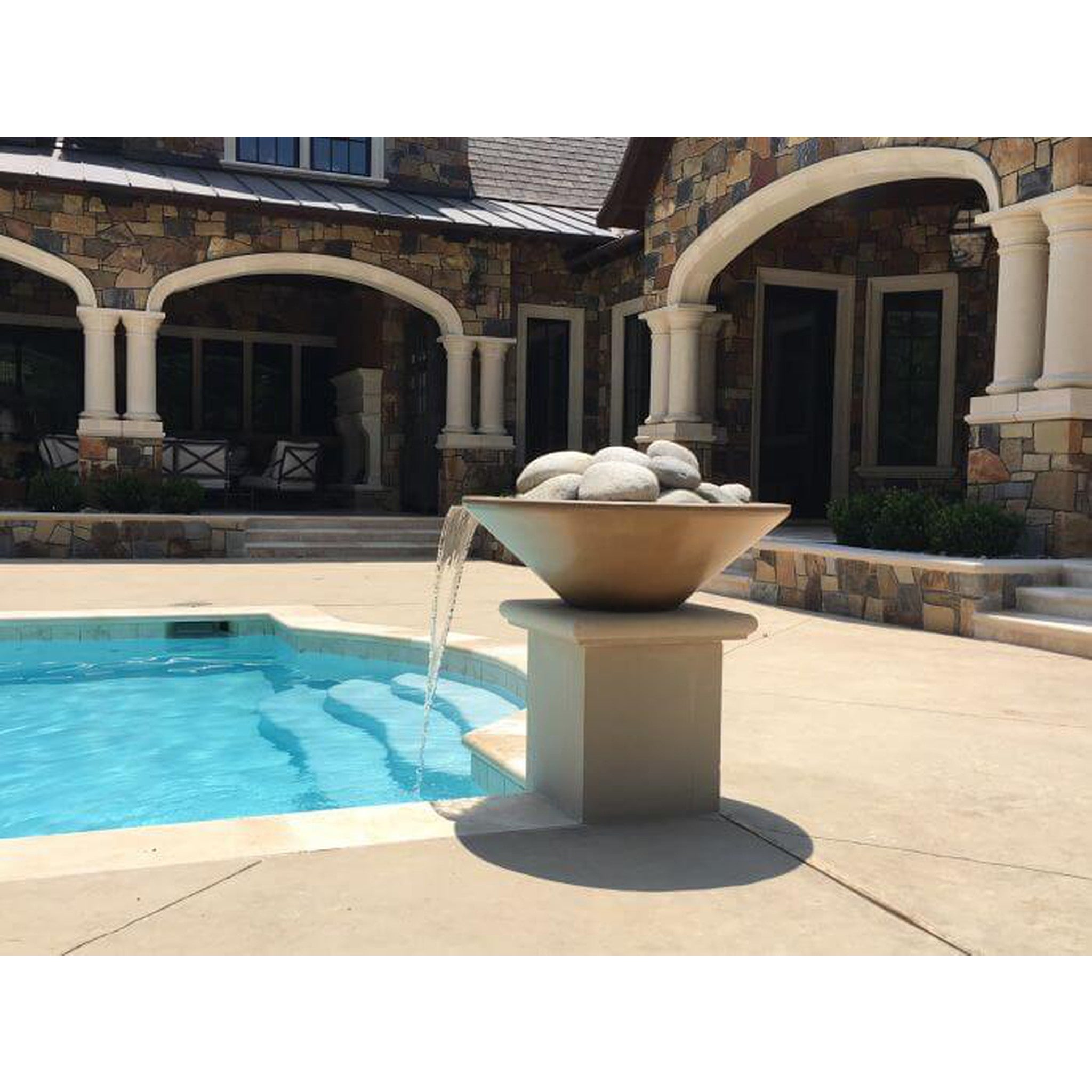 The Outdoor Plus 24" Cazo GFRC Concrete Round Fire and Water Bowl